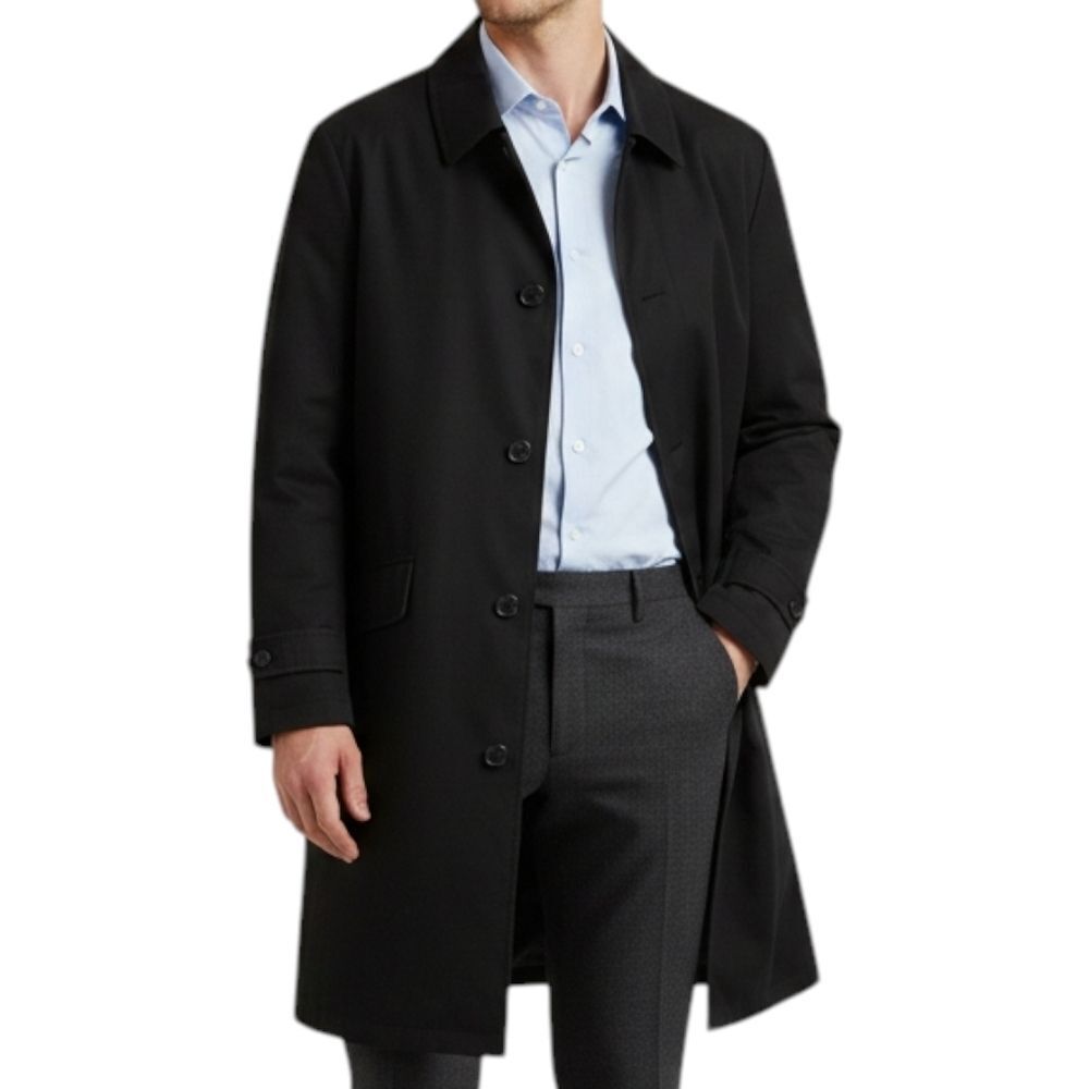​Canali Italy 3-in-1 Black Car Coat & Rain Jacket with Removable Liner EU 54